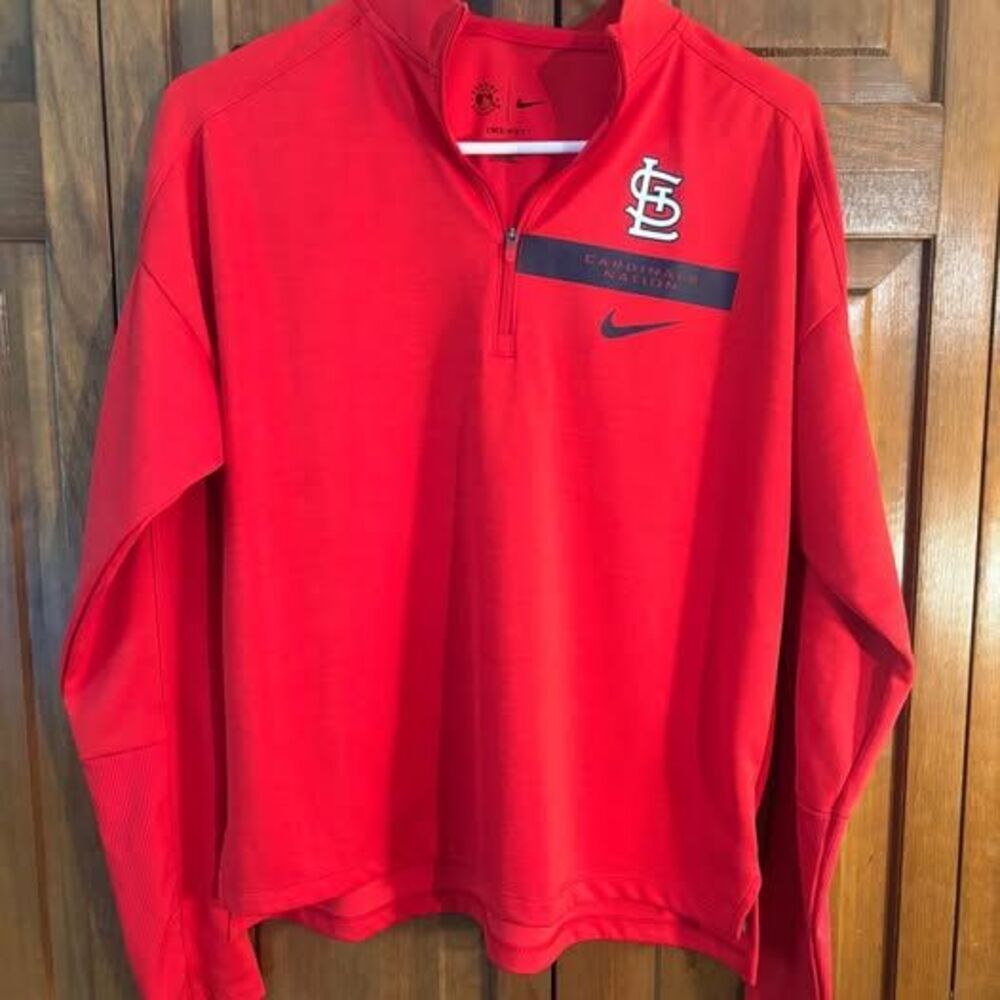 Womens Nike Dri-FIT St. Louis Cardinals 1/4 Zip Pullover M